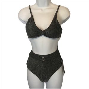 Bebe bikini swimsuit metallic shimmer NWT